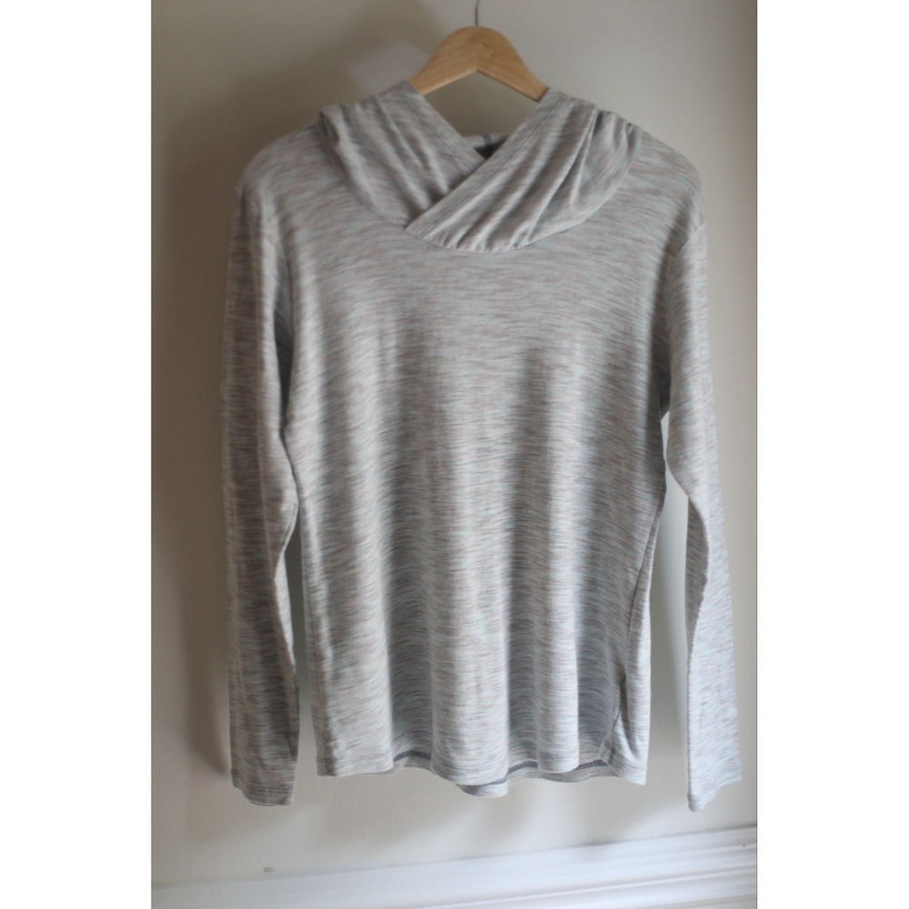 Columbia Women's Lightweight Hooded Long Sleeve Shirt Gray Space Dye XL - Picture 2 of 5